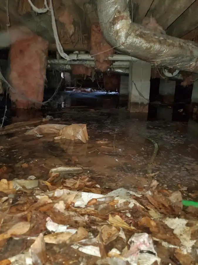 Crawl space flood assessment for Commercial Water Damage Restoration in East Buffalo