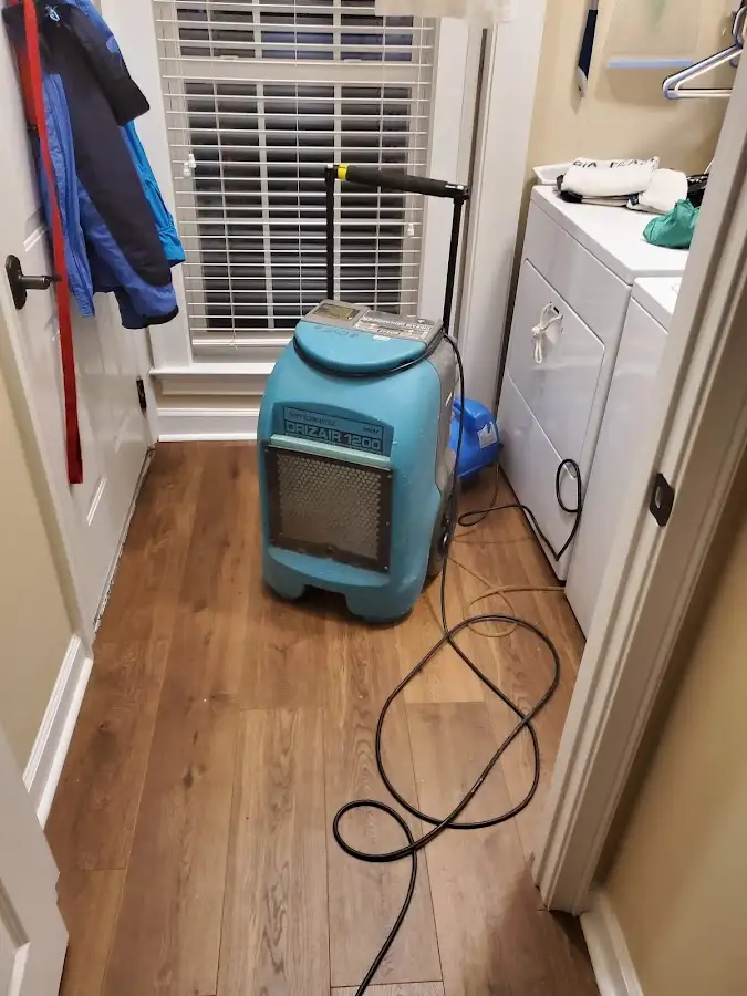 Commercial dehumidifier deployed for Flood Damage Cleanup in East Buffalo